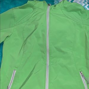 Lime green rain proof jacket